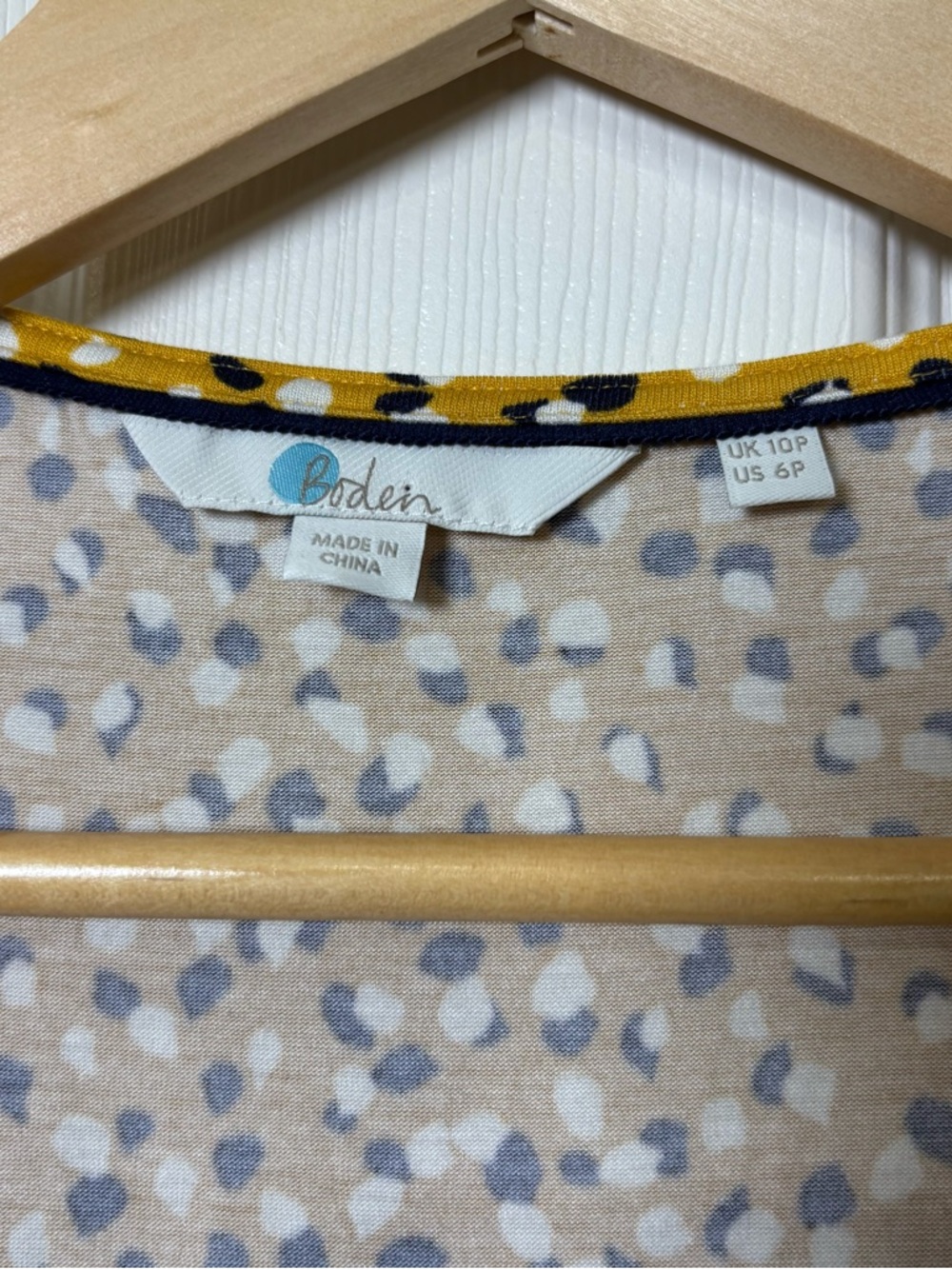 Boden Wrap Dress Cassia Jersey Knit Sz 6P Midi Yellow Polka Dot Cocktails Party - Picture 5 of 10
